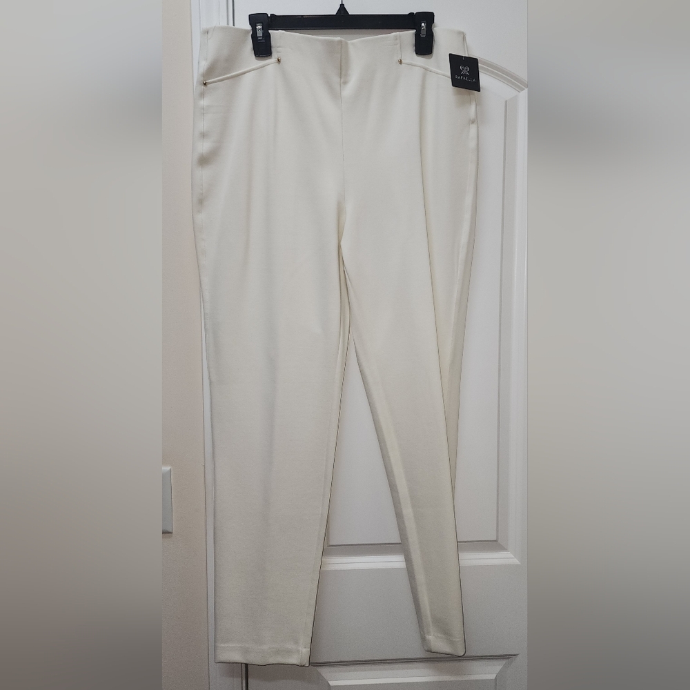 Rafaella Women's Cream Straight Leg Pants
